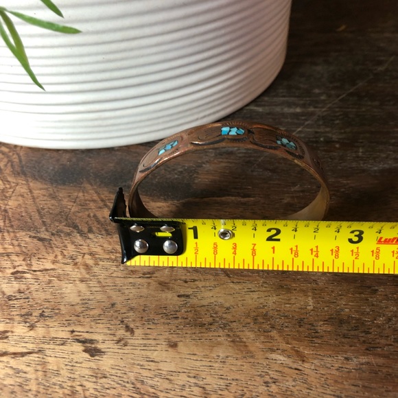 Vintage Navajo turquoise copper cuff - Picture 3 of 6